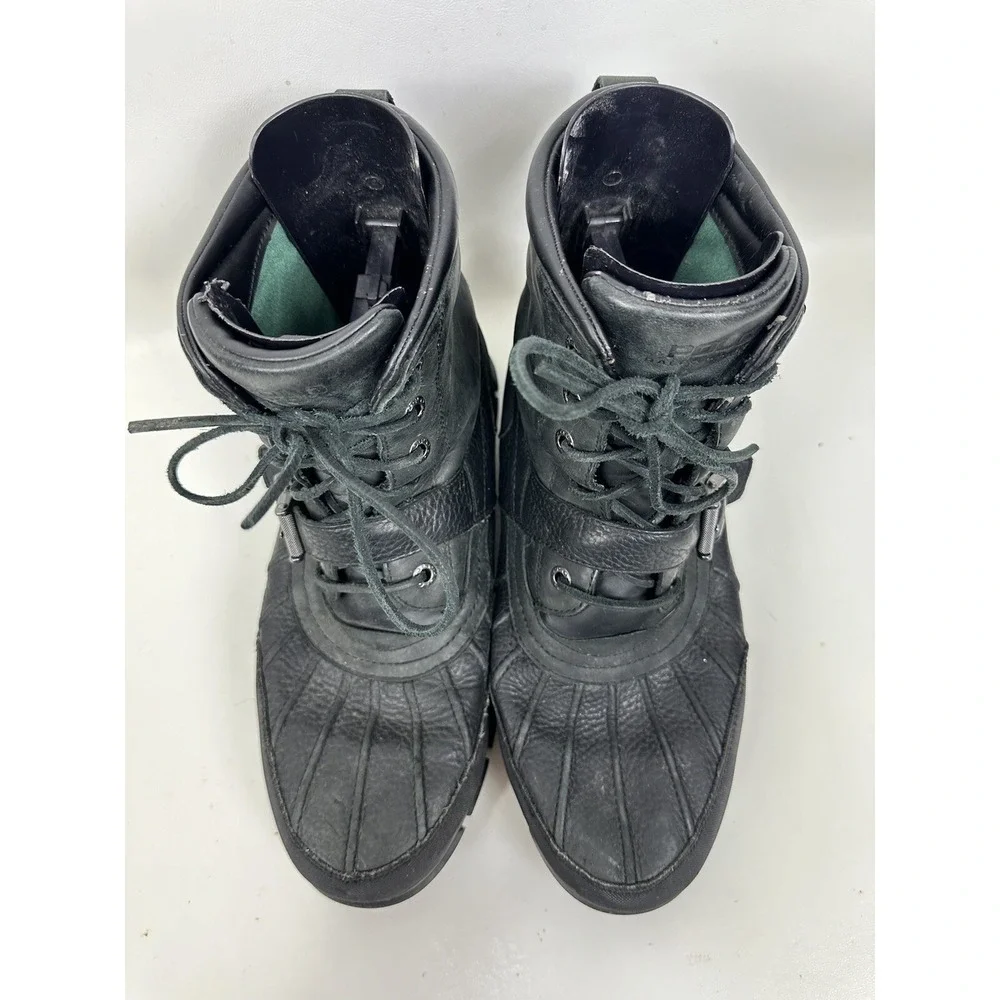 Polo Ralph Lauren Boots Mens 14 D Dover Hi III Leather Rain Buckle Lace Black